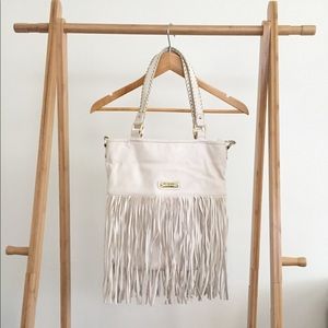 Steve Madden White Fringe Handbag Crossbody